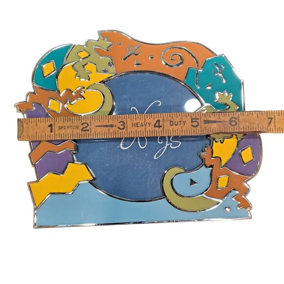 Southwestern Desert Gecko Lizard Cactus Cacti Enameled Picture Photo Frame - Picture 3 of 4